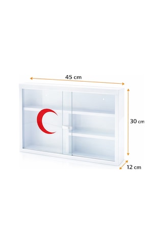 Lüks Plastik Ecza Dolabı 45x30,duvara Monte ,lk Yardım Dolabı Kapaklı İlaç Kutusu,sağlık Dolabı Beyaz