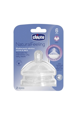 Chicco Natural Feeling Silikon Biberon Emziği 2Li 6 Ay+ Orta Akış