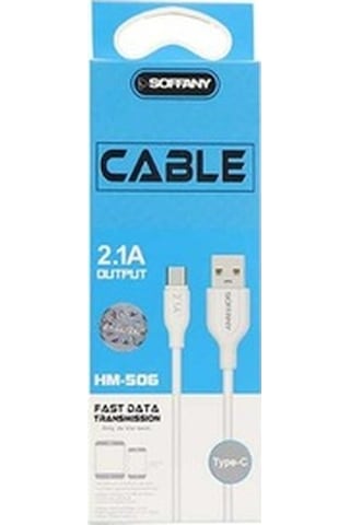 Soffany HM-506 2.1A USB Type-C Data ve Şarj Kablosu 1.2 M
