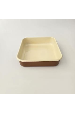 Emaye Kare Fırın Tepsisi Kahve Kahverengi