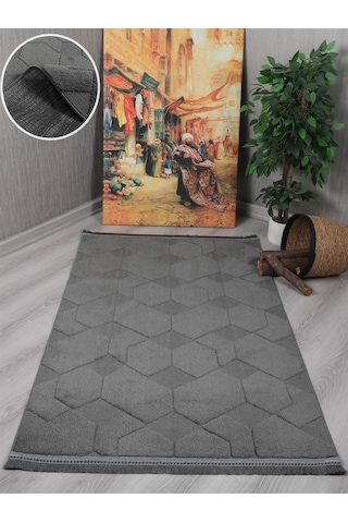 My Evilla Modern Dekoratif Dokuma Salon Oturma Odası Çocuk Odası Mutfak Halısı Antre Yolluk Lara Antrasit