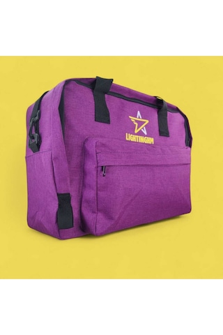 35 Litre 3 Cepli Seyahat Spor Gezi Suya Dayanıklı Uzun Askılı Kabin Boy Mor Omuz El Çantası Mor