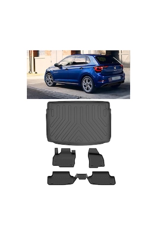 Sahler Volkswagen Polo 2023 Ve Sonrası Lıfe/style 2023 Sonrası 4.5d Paspas 3d Rizline Üst Bagaj Havuzu