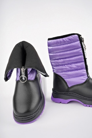 Muggo Sugar Garantili Çocuk Unisex Rahat Kalıp Önü Fermuarlı İçi Kürklü Yağmur Ve Kar Botu 001