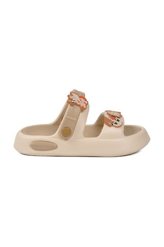 Walkway Ekru Hafif Esnek Eva Taban Unisex Çocuk Terlik 4505 F-p