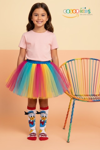 Color Socks 1 Çift Beyaz Ördek Desenli Animasyon Çorap Soft Touch Beyaz