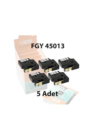 Foogy Dymo D1 Etiket Plastik Beyaz - 12 MM x 7 M - 45013 - Eko Paket 5li