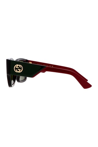 Gucci Gg 1663s 002 52 Kadın Kare Kırçıllı Siyah Kemik Güneş Gözlüğü Siyah