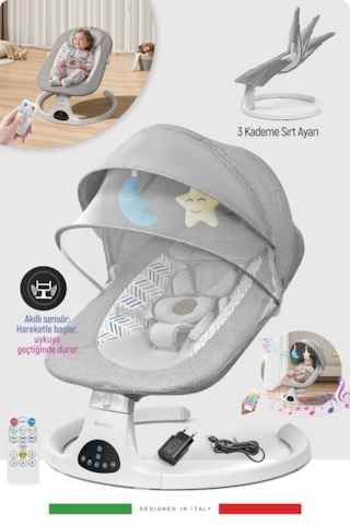 Livenzi Movibaby Hareket Sensörlü Otomatik Ana Kucağı-grey