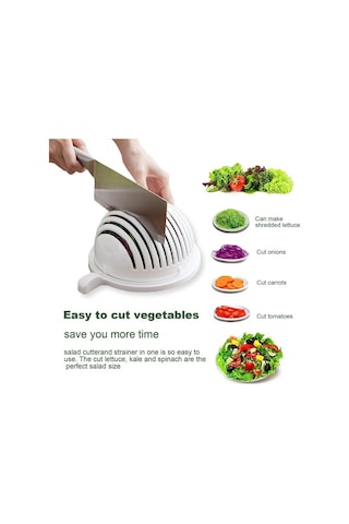 Likeable Salata Doğrama Kasesi Sebze Doğrayıcı Ve Dilimleyici, Sebze Doğrayıcı Beyaz