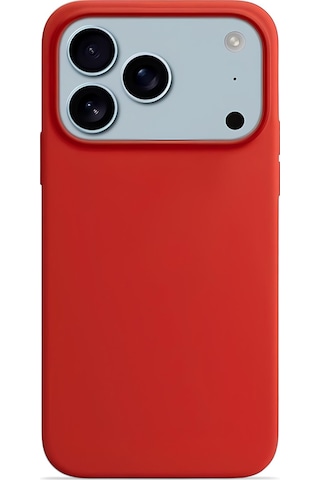 Apple iPhone Uyumlu 17 Pro Max Soft Touch Lansman Silikon Kılıf Ateş Kırmızısı