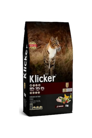 Klıcker Tavuklu Kısırlaştırılmış Yetişkin Kedi Kuru Maması 1 KG
