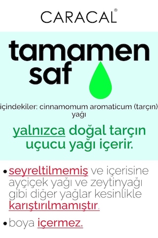 Caracal Doğal Tarçın Uçucu Yağı Saf Tarçın Yağı 10 Ml