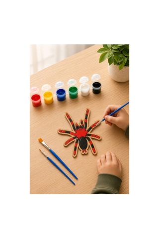Ahşap Boyama Böcekler 10 Lu 1 Paket 10x15cm Ahşap Boyama 6 Renk Boya Resim Fırçası Etkinlik Çocuk Gelişim Motor Beceri