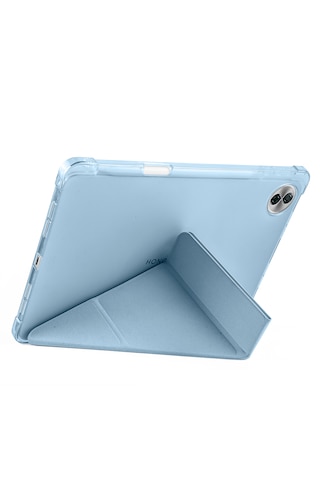 Honor Pad 10 12.1 Kılıf Tri Folding Kalem Bölmeli Katlanabilir Standlı Pu Deri Yumuşak Kapak Kapaklı Kılıf