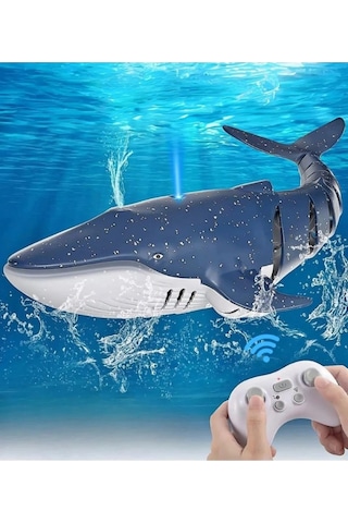 Seher 2.4 Ghz Uzaktan Kumandalı Yüzen Full Fonksiyon Şarjlı Su Püskürten Beyaz Köpekbalığı Renkli