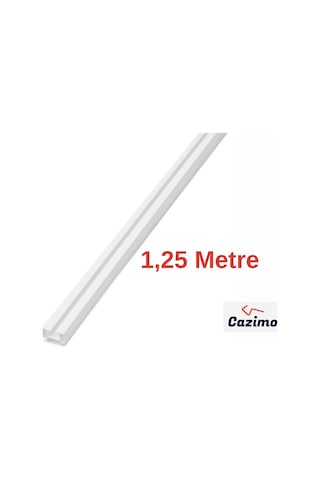 Pvc Tekli Perde Rayı Korniş Sistemi Ölçü Seçenekli Tavan Kornişi 125 Cm Beyaz