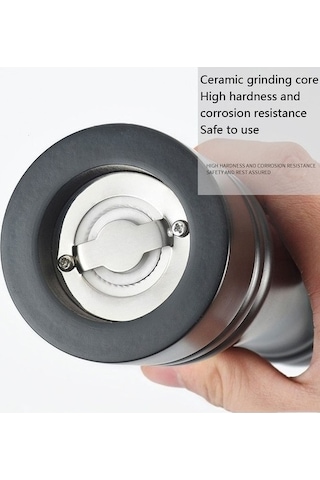 Didadodo : Fonksiyonel Tasarım : Manuel Tuz & Biber Öğütücü - Baharatlı Mutfak Pratikliği Şık Baharat Değirmeni - Siyah Siyah Siyah