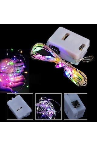 48 Adet Yüksek Kalite 1.5 Metre Pilli Renkli Led Işık Hızlı Yavaş Sabit Pil Dahil Renkli Peri Led
