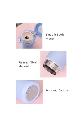 Yunboo 420ml Akıllı Led Dokunmatik Sıcaklık Göstergeli Paslanmaz Çelik Seyahat Bardağı Siyah, Tüp Pil