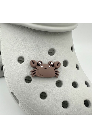 Crocs Terlik Süsü Ve Aksesuarı , Çanta Süsü Jibbitz 3d Yengeç 06 Görsel Figür Aksesuar Kahve