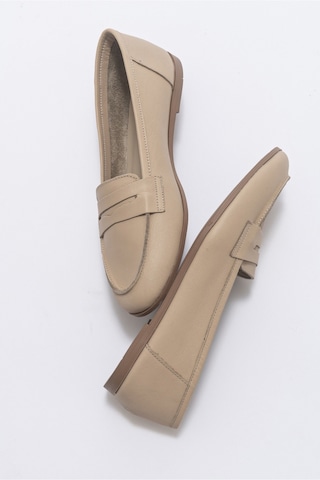 Luvishoes F02 Biskuvi Cilt Kadın Babet Koyu Bej