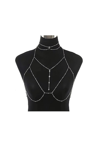 Willowhaven 2 Adet Altın Renk Kristal Yuvarlak Boncuk Kolye Ve Vücut Zinciri Seti