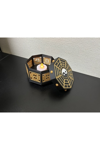 En-cag Oryantal Bagua Fener Tealight Mumluk Çok Parçalı Dekoratif Mum Feneri Bss Çok Renkli