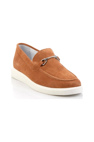 Bambi Taba Hakiki Deri Erkek Loafer Ayakkabı E01011032802 Taba