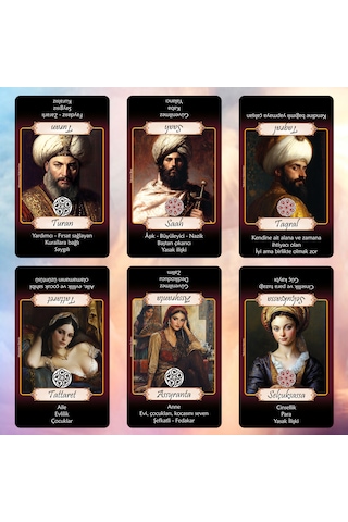 Mistik Katina Aşk Falı Kehanet Tarot Destesi / Açıklamalı 68 Kart