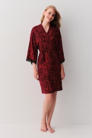 Suwen Splendid Sabahlık Sh2623361595 Kırmızı Desenli