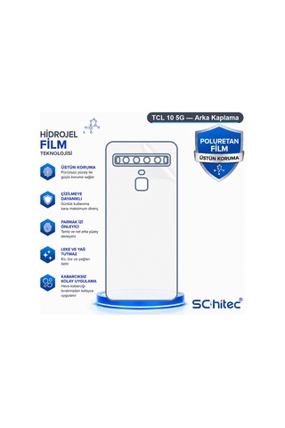 Schitec Tcl 10 5g Uyumlu Arka Yüzey Hidrojel Koruyucu Film 48315348