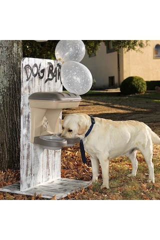 Bama Duvara Asılan Mama Standı Boz Kahverengi 48x27x42h Kedi Köpek Mama Askılığı