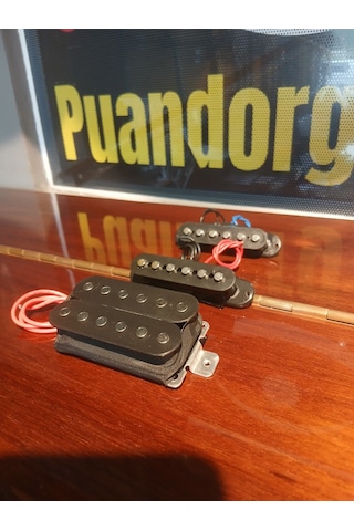 Elektro Gitar Manyetik Seti H/s/s 3 Adet 2 Single 1 Humbucker Kaliteli Ton Siyah