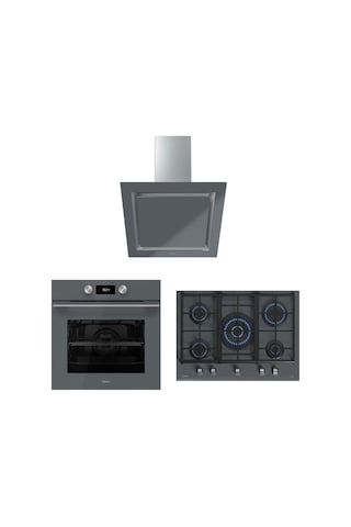 Teka Urban Serisi HLB 8400 ST - GZC 75330 XBC ST - DLV 68660 ST TOS Gri Ankastre Set