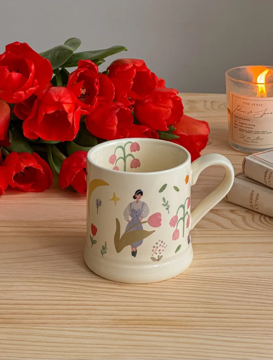 Perex Çiçekli Kupa, Seramik Çay Ve Kahve Fincanı, 370 Ml 319738473 Beyaz