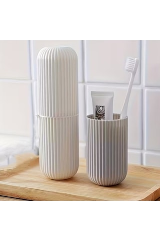Seyahat Tipi Organizer Universal Taşıma Kabı Diş Fırçası Macunu Seyahat Kutusu 1 Adet Beyaz