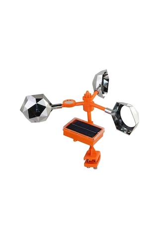 Motion003 Güneş Enerjili Yansıtıcı Rüzgar Değirmeni Kuş Kovucu Cihazı Ses Kutusu Turuncu Bahçe Çiftlik Kuş Kovar Dayanıklı Plastik