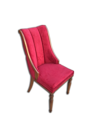 Sandalye Safir Papel Kapitone Kayın İnce Retro Model Ort Babyface Kırmızı Kumaş
