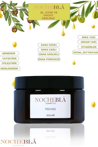 NOCHEBLA Shea Peeling Doğal Zeytinyağlı Arındırıcı Ve Nemlendirici Vücut Peelingi (300 ml)