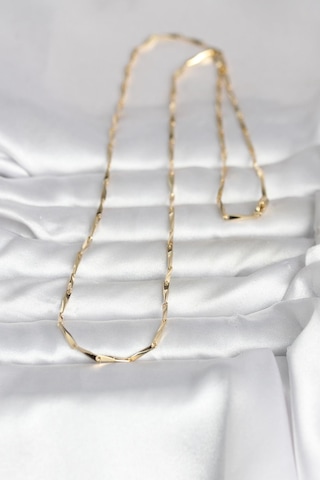 Cm 14k Gold Renk Kesme Çubuk Zincirli Model 60 Cm Kadın Kolye Çok Renkli