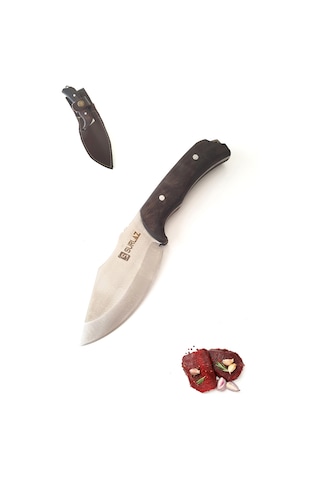 Kampçı Bıçağı Outdoor Bıçak 21 cm Kılıflı Bıçak Kahverengi