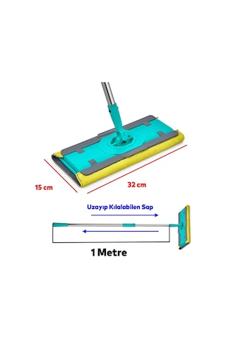 Yüzey Yer Temizleme Emici 360 Derece Dönen Saplı Değiştirilebilir Mikrofiber Uzayabilen Yengeç Mop
