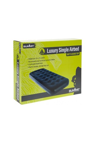 Summit Flocked Airbad 1 Kişilik Konforlu Şişme Yatak Mavi 191 x 73 x 22 CM Mavi