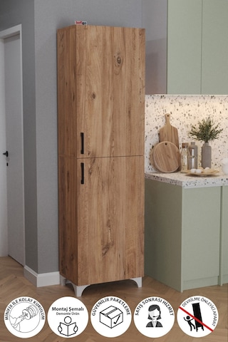 Çok Amaçlı Tuna Erzak Dolabı Banyo Kiler Dolabı Mutfak Dolabı Çam