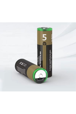 Usb Type-c Girişli Şarjlı Aa Lityum Pil 1.5v Sabit Çıkış 3200mwh 5'li Paket - 10 Adet