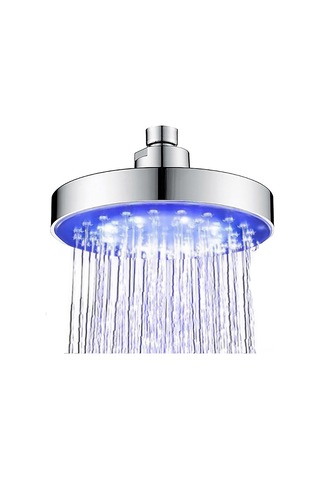 Xindoker 6 İnç Dairesel Led Duş Başlığı - Su Akışı İle Çalışır, 3 Renk Sıcaklık Algılama, Yüksek Basınçlı, Anti-tıkanıklık, Abs Malzeme 20mm Dahili Vida, Bağlantı Borusu Hariç Diğer