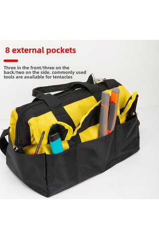 Dofolink 17" Sarı Kalın Su Geçirmez Kumaş Elektrikçi Tamirat Çanta - Dayanıklı Kumaş, Büyük Kapasite, El Taşıma Askı Yok
