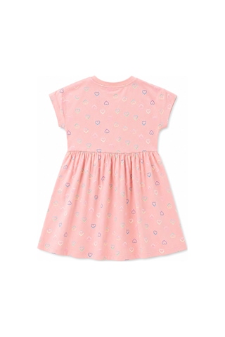 Babyhola 5-8 Yaş Kız Çocuk %100 Pamuk Yazlık Penye Elbise 09362 Somon