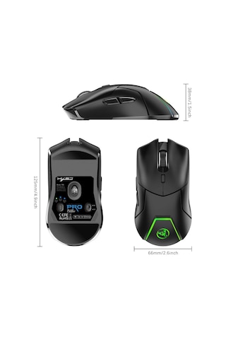 Mufunye Hxsj T40 Kablosuz 2.4g/bluetooth 5.1 Oyun Faresi - 4000dpı, Rgb Aydınlatma, Uzun Pil Ömrü, 7 Tuşlu 001